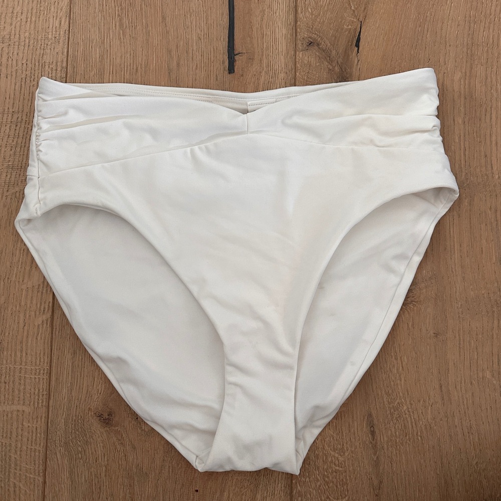 Calia Shirred V Front High Rise Bottom Pure White, S
